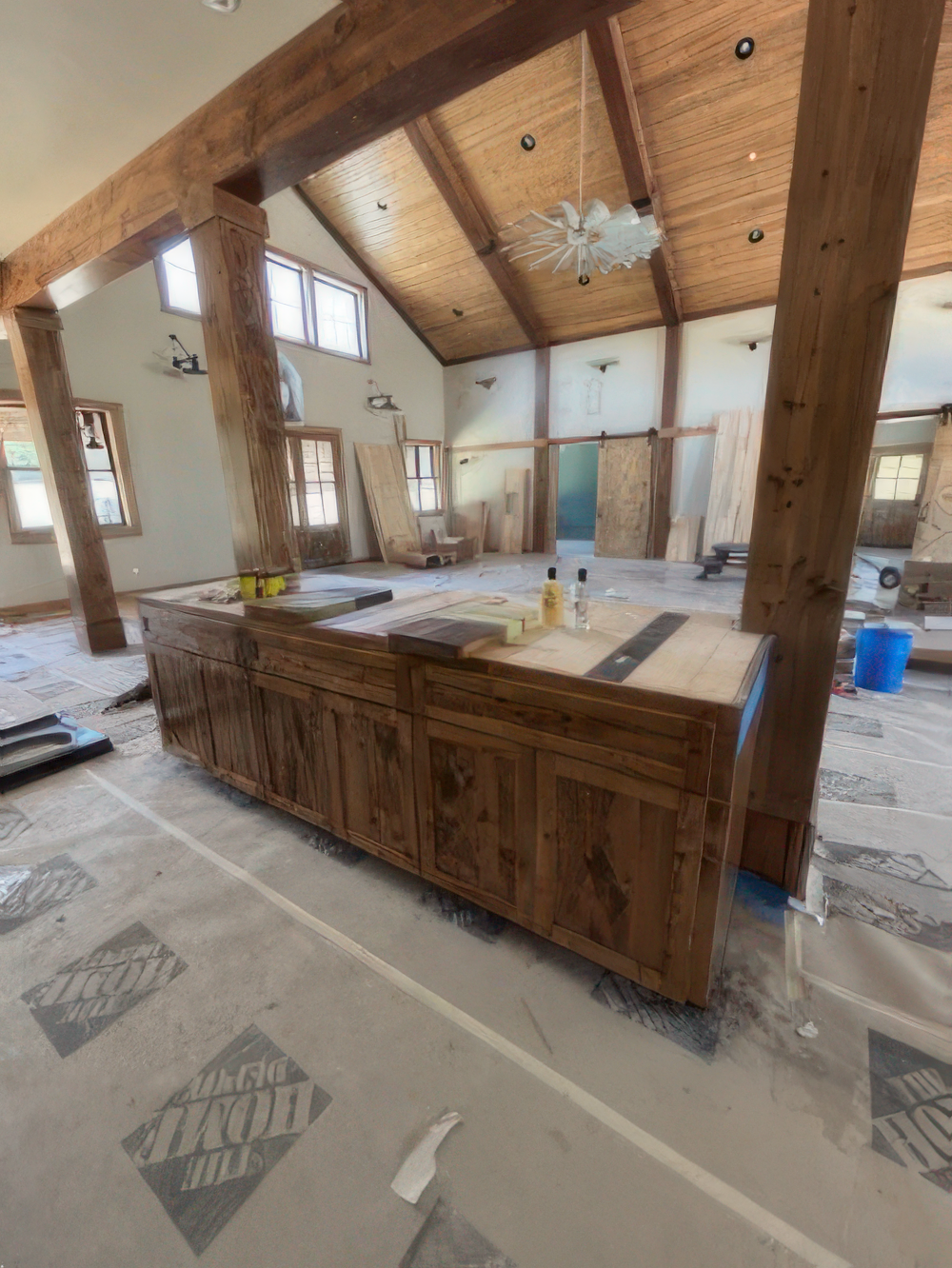 Vaulted commercial interior painting Vaulted commercial interior