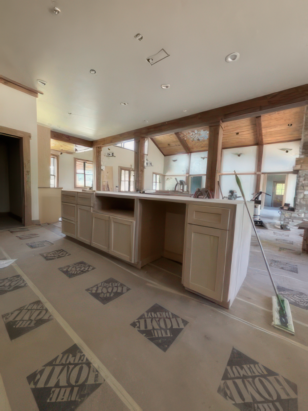 Open concept interior painting project Open concept interior