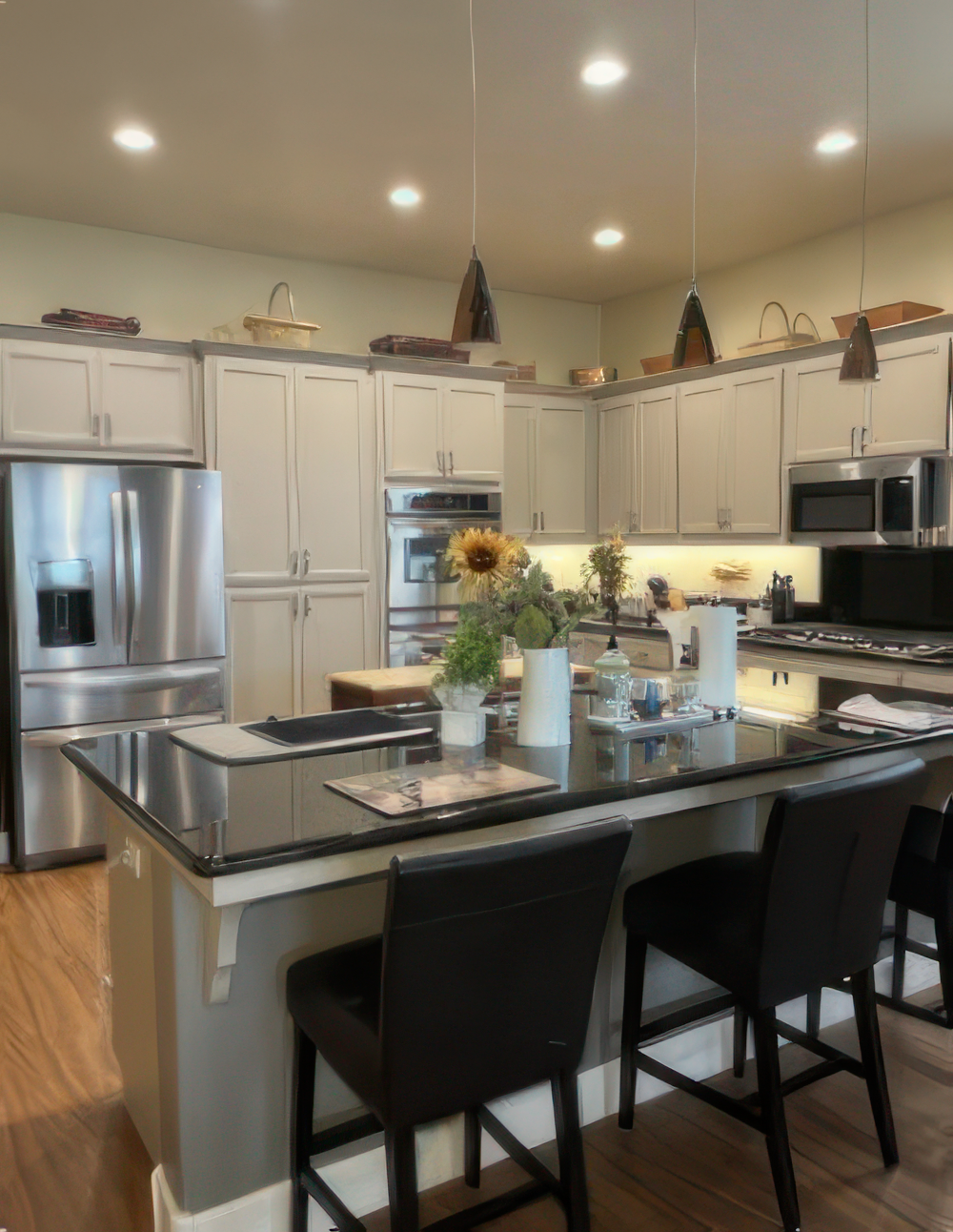 White shaker kitchen cabinet refinish with stainless appliances White shaker kitchen cabinet refinish